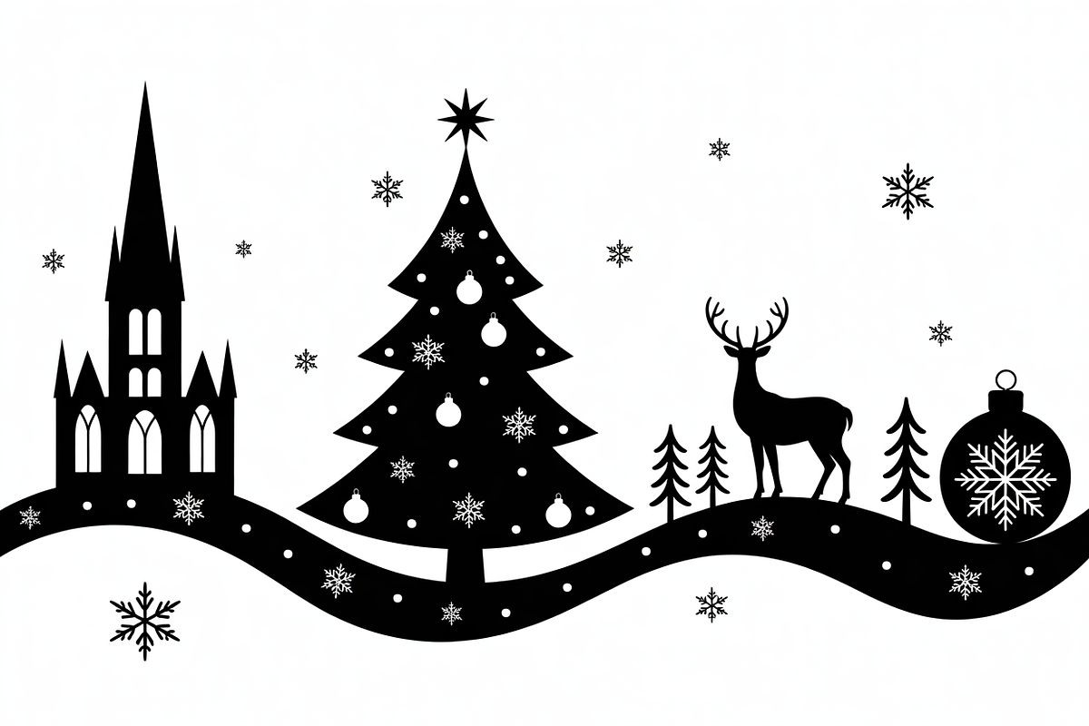 Christmas silhouette illustration, an Illustration by Amazin_art (Photo 13 of 21)