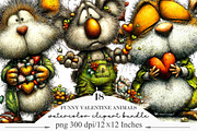 Funny Valentine Animals Clipart, an Illustration by Designking (Thumbnail 1 of 5)