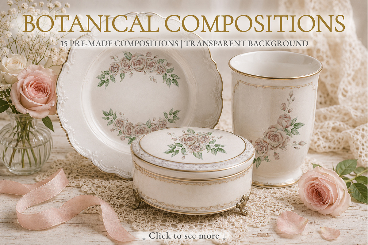 Vintage Watercolor Clipart Bundle, a Decorative Illustration by Alisles (Photo 5 of 12)