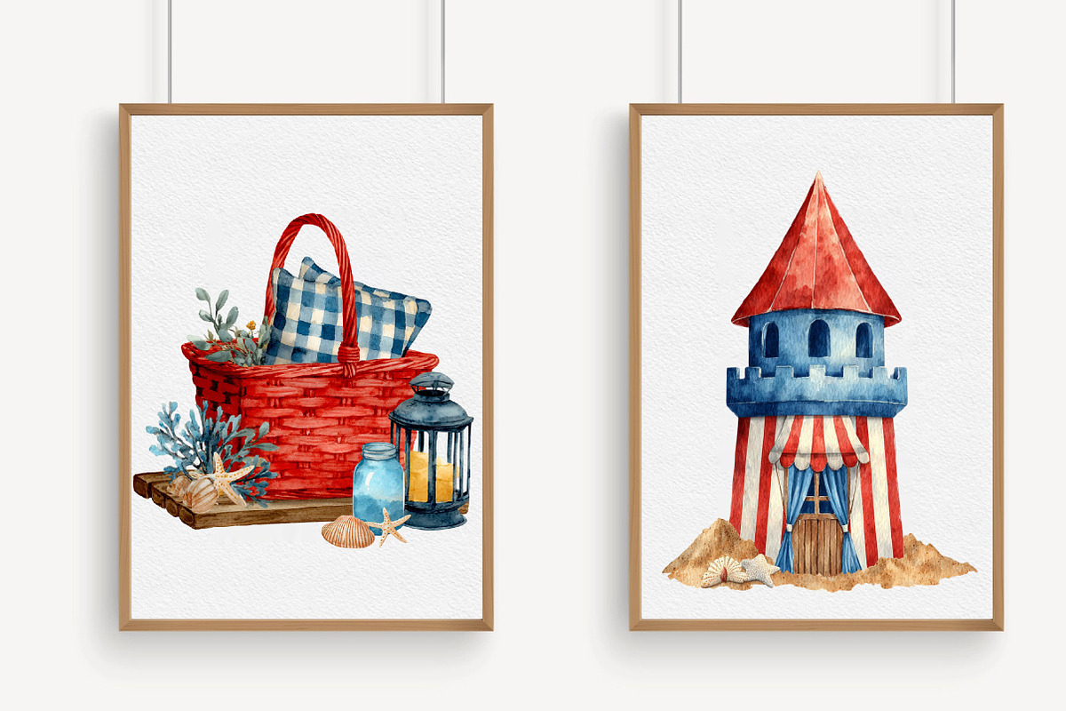 Watercolor Coastal Clipart, an Illustration by Libby Wishes (Photo 4 of 7)