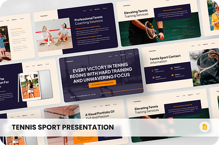 Tennis Sport Google Slides, a Presentation Template by SquidPixey