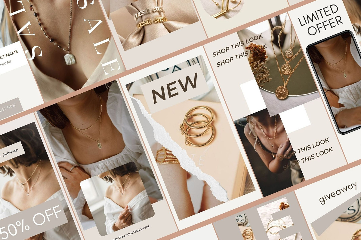 Jewelry Instagram templates Canva, a Social Media Template by Deepa ...