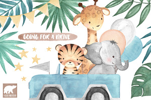 Watercolor Jungle Drive By