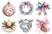 Grand Millennial Christmas Clipart, an Illustration by Daily.Designs (Thumbnail 3 of 5)