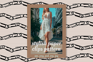 Stylish paper clips pattern, an Object Illustration by Anastasia Cuza