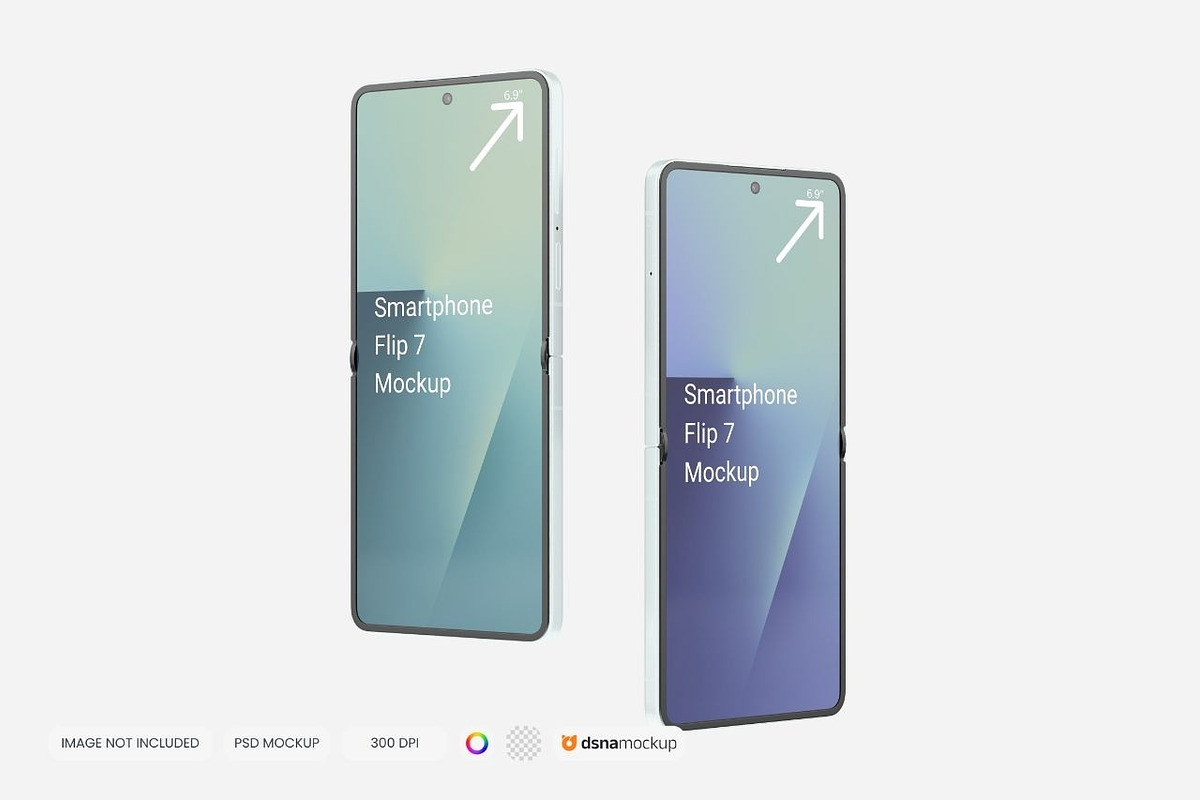 Smartphone Galaxy Z Flip 7 Mockup, an Android Mockup by DSNA Mockup (Photo 7 of 9)