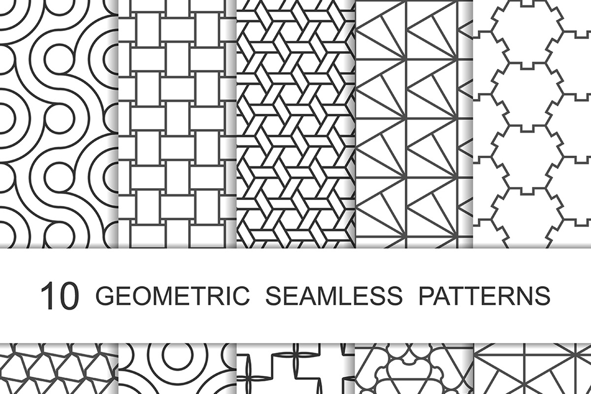 Seamless Geometric Patterns Set 5, a Pattern Graphic by LuckyDesigner