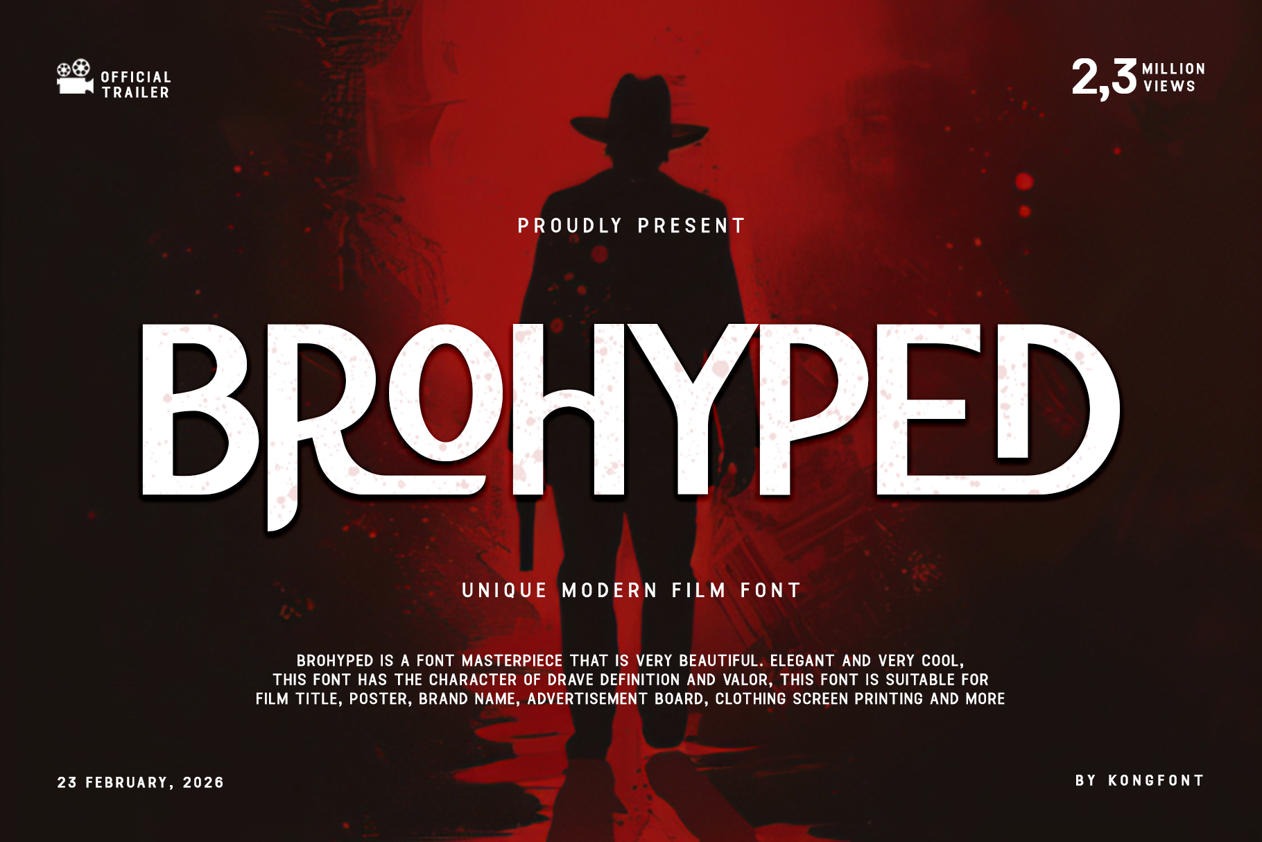 Brohyped - Unique Modern Film Font, a Sans Serif Font by overlaytemplates