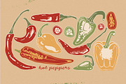 Hot peppers, a Food Illustration by Twisted Tail (Thumbnail 4 of 6)