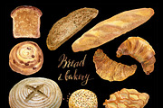 Watercolor bakery, bread collection, an Object Graphic by Natasha Koltsova (Thumbnail 2 of 2)