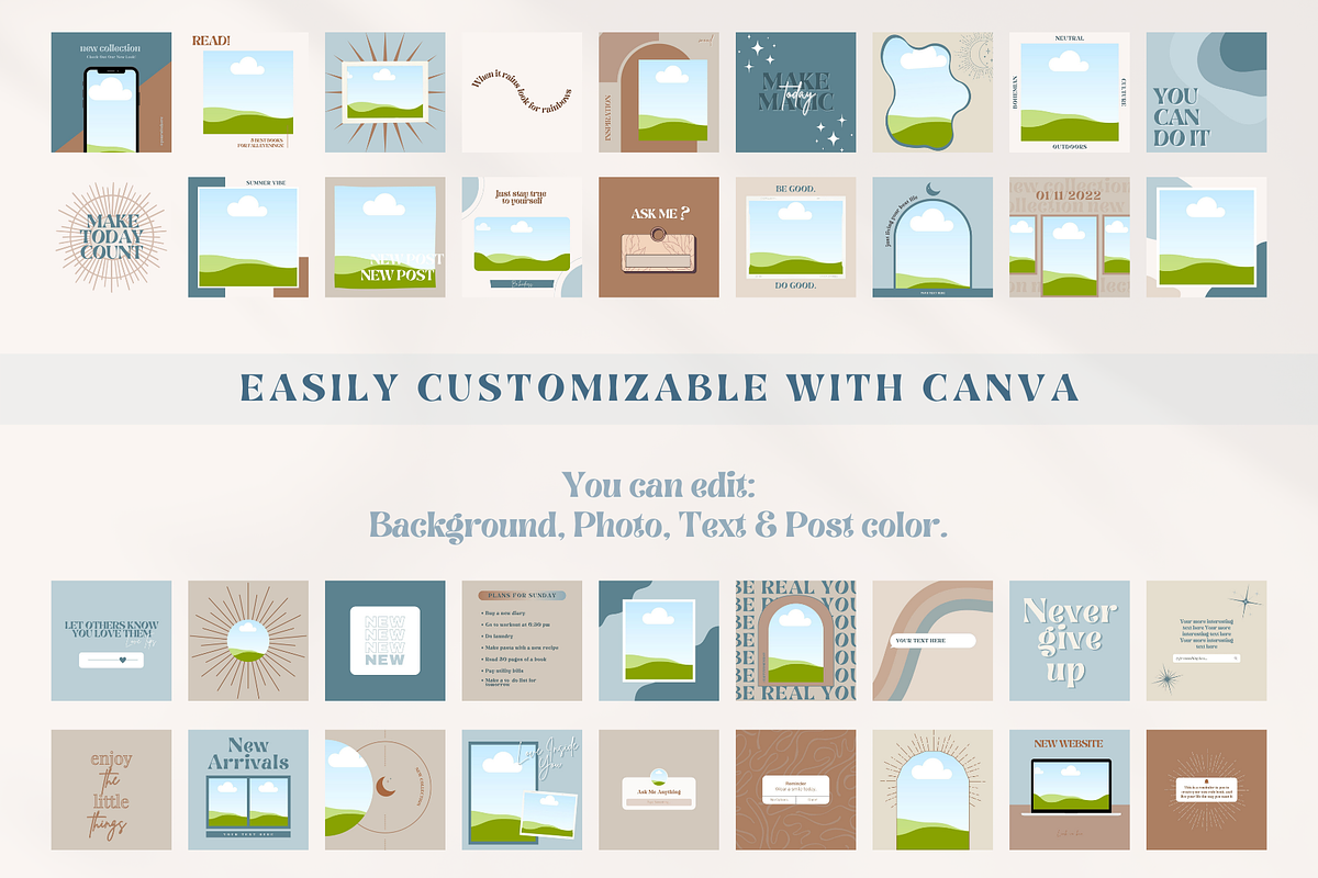 Instagram Post Templates Boho Canva, a Social Media Template by Boltik Studio (Photo 6 of 10)