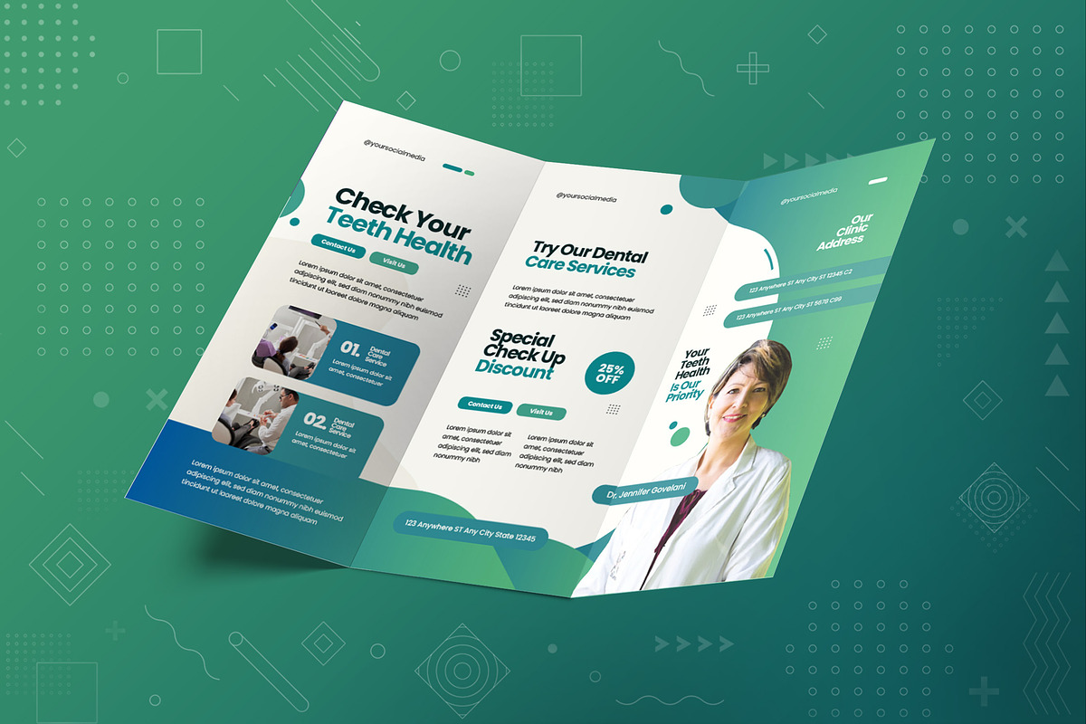 Dental Trifold Brochure, a Brochure Template by Fannan Studio (Photo 2 of 3)