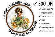 Whimsical Spring Fairy Clipart Png, an Illustration by Craft Nest (Thumbnail 2 of 10)
