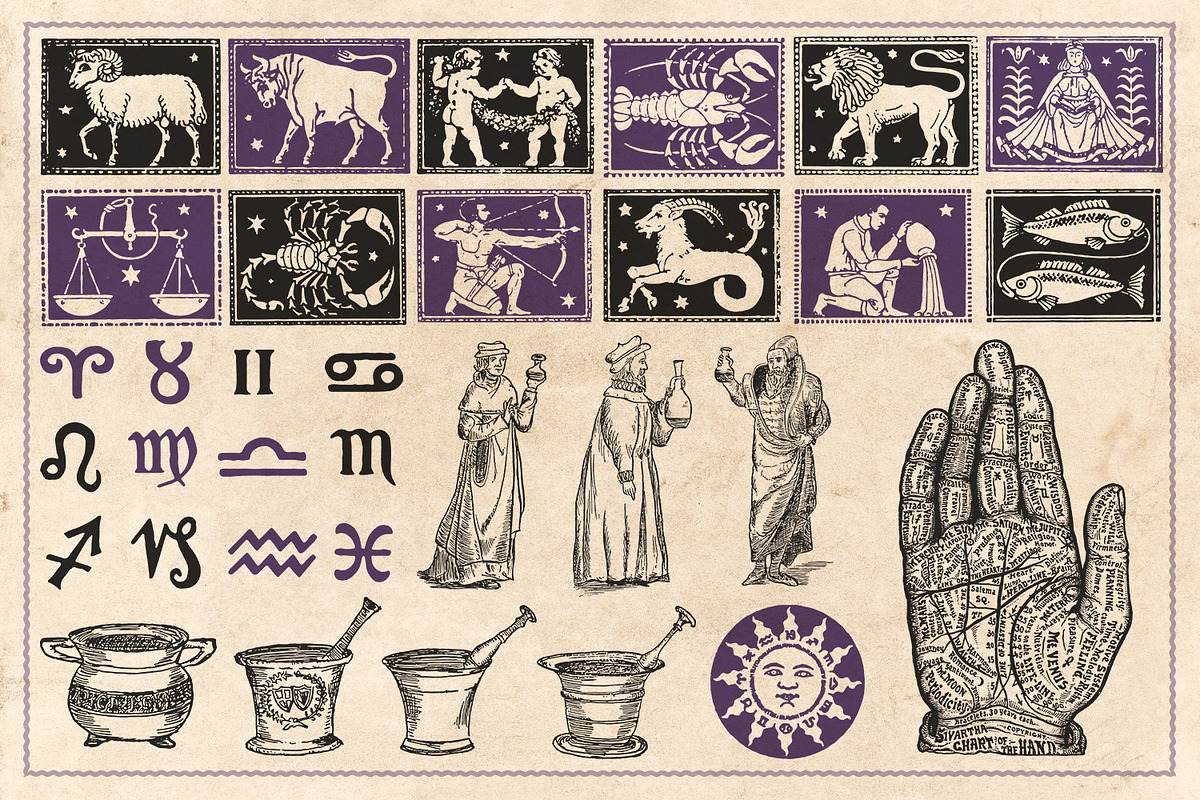 190 Vintage Astrology & Alchemy, an Illustration by Brigantine Designs (Photo 4 of 10)