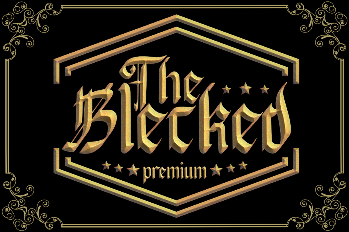 Gettegle Blackletter Font, a Blackletter Font by Bayuktx (Photo 2 of 9)