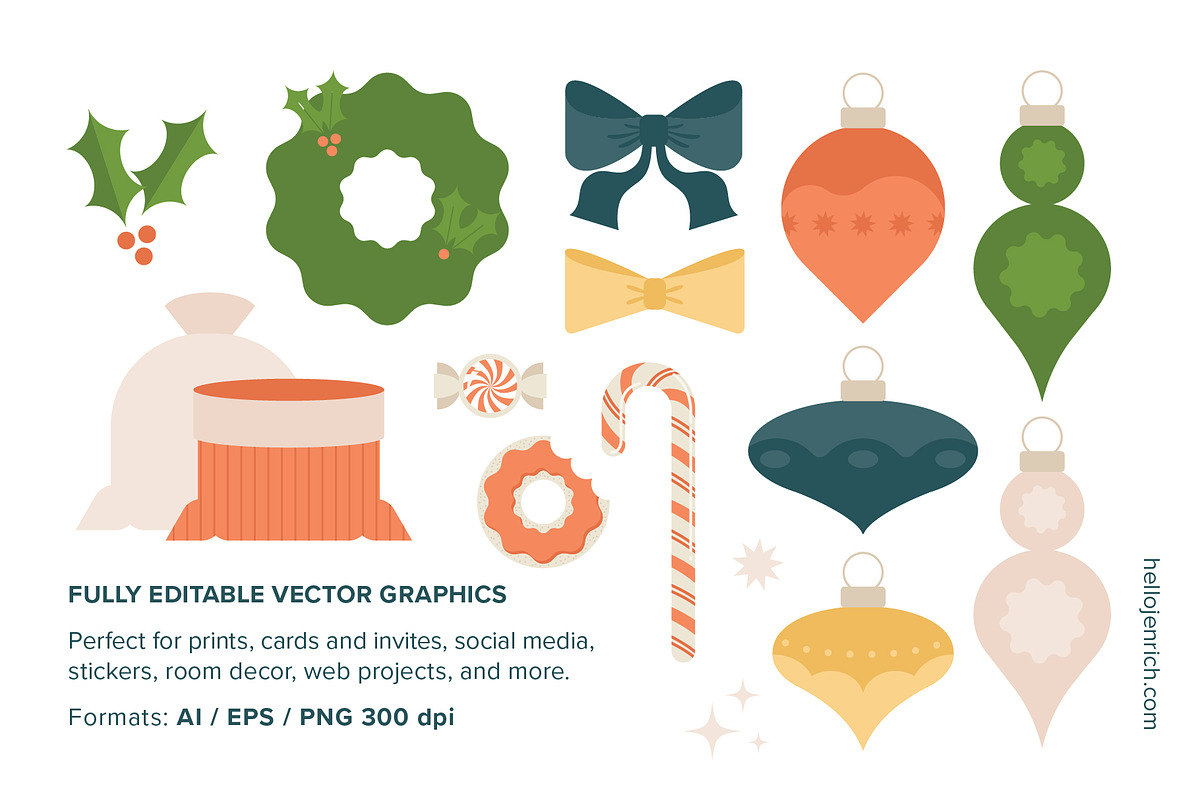 Christmas Illustration Collection, a Decorative Illustration by hellojenrich (Photo 3 of 9)