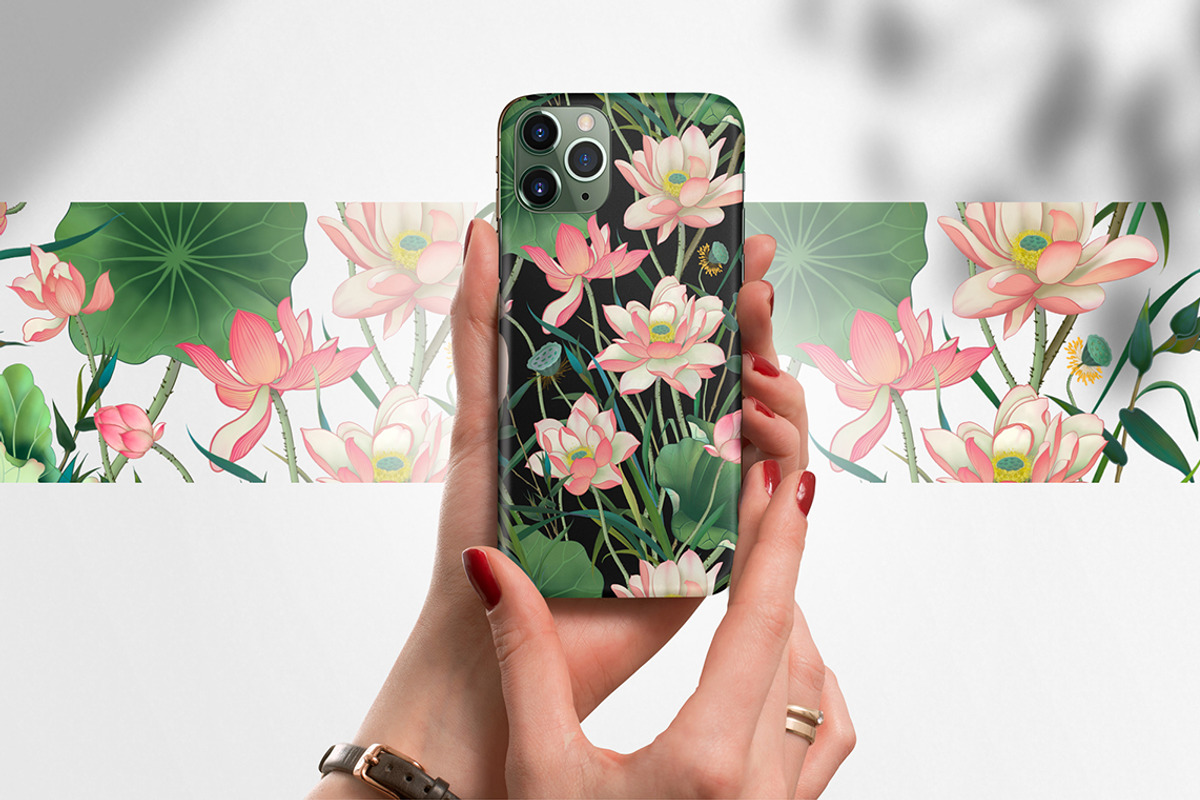 Lotus patterns and illustrations, a Pattern Graphic by Annet lovart (Photo 3 of 17)