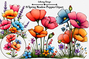 Spring Meadow Poppies Clipart Bundle, an Illustration by GatewayDesign (Thumbnail 1 of 5)