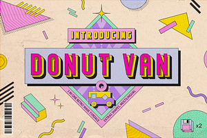 Donut Van | Trio Retro Wave Font, a Sans Serif Font by Ckybe's Corner