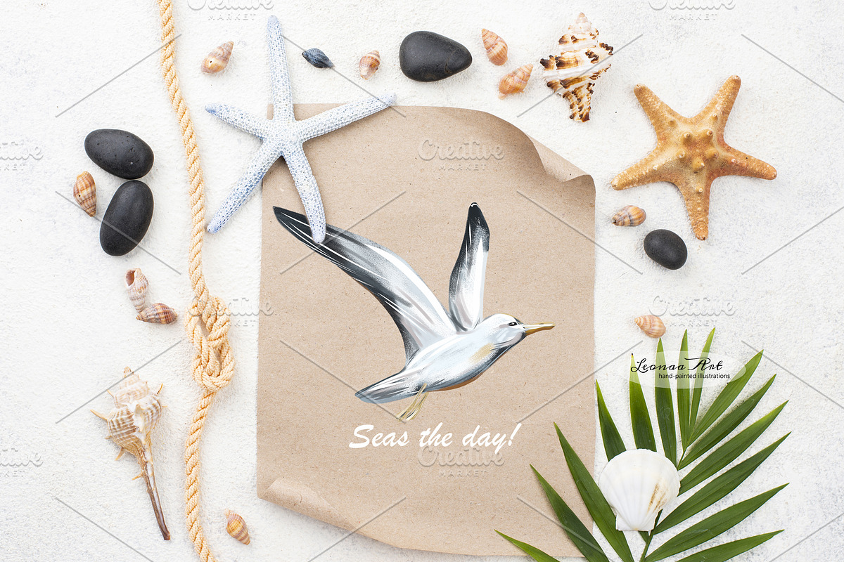 Seagulls Clipart Set, an Animal Illustration by Leonaa art (Photo 6 of 10)