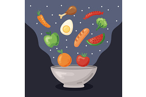 healthy food in bowl, a Food Illustration by studiogstock