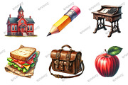Vintage Back to School Clipart, a Graphic by designcity5 (Thumbnail 3 of 5)
