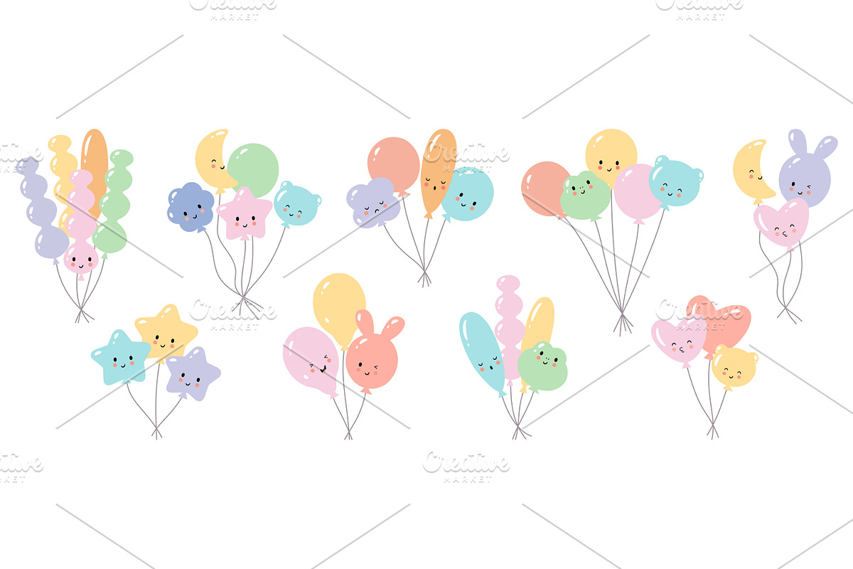 Birthday balloons characters. Doodle, an Object Illustration by Valerie Bodnar