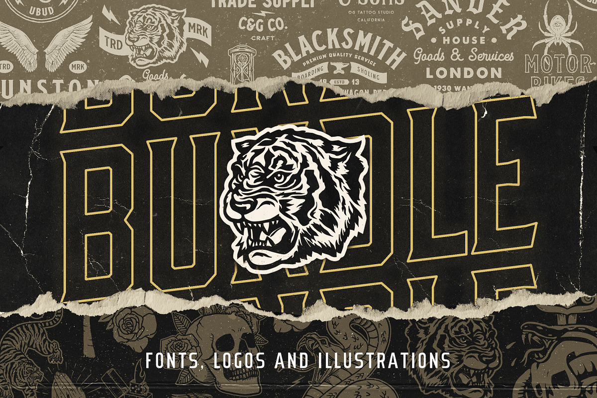 Apparel Designs Bundle, a Branding & Logo Template by Davide Bassu (Photo 1 of 25)