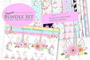 Unicorn Faces Silver Clipart,Pattern, an Illustration by Mia's Graphic Design (Thumbnail 2 of 10)