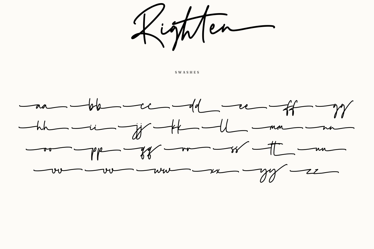 Righten – Eyecathcing Handwritten, a Script Font by Fikryal Studio (Photo 10 of 11)