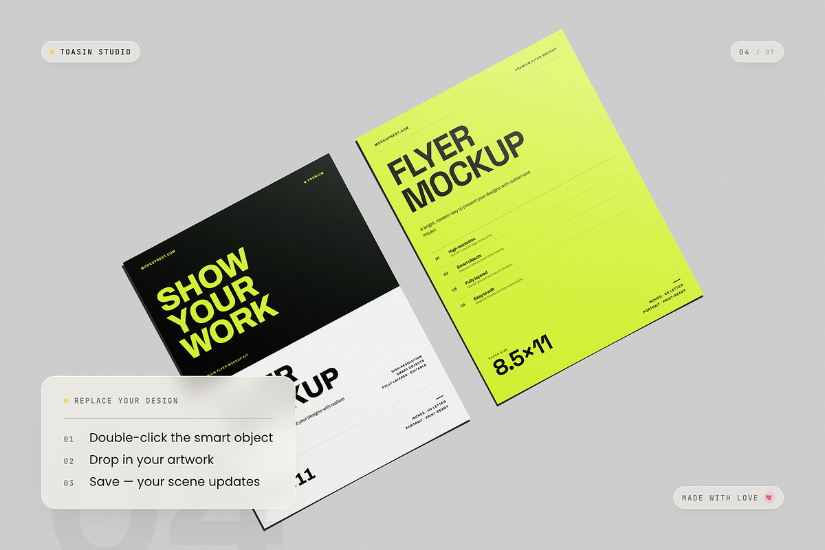 US Letter Flyer Mockup, an Advertising Mockup by Toasin Studio (Photo 4 of 7)