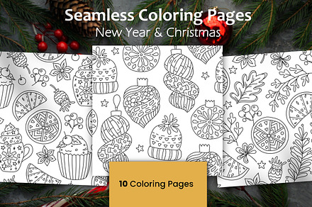 Seamless Coloring Pages | Christmas
