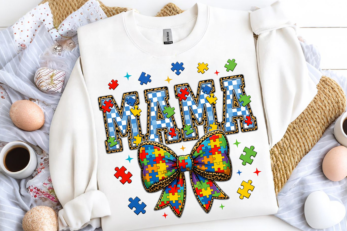 Coquette Autism Mama PNG, Autism, an Illustration by CreationArt (Photo 9 of 9)