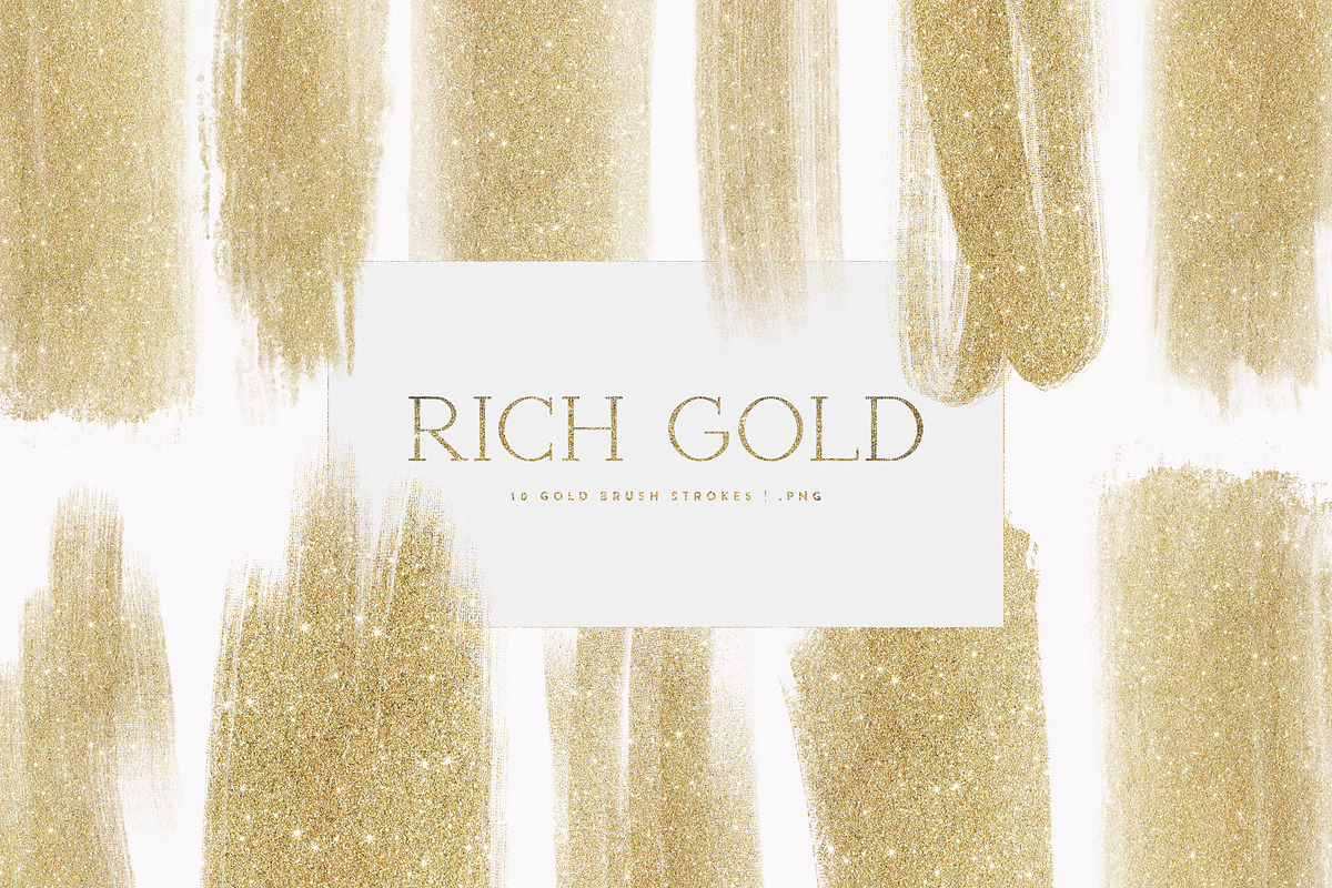 Rich Gold Glittery Brush Strokes, an Object Graphic by OM Creativ (Photo 3 of 6)
