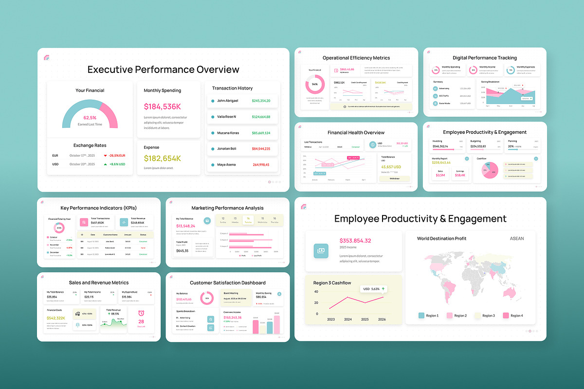 Performance Dashboard Metrics Slides, a Presentation Template by Antstheme (Photo 2 of 4)