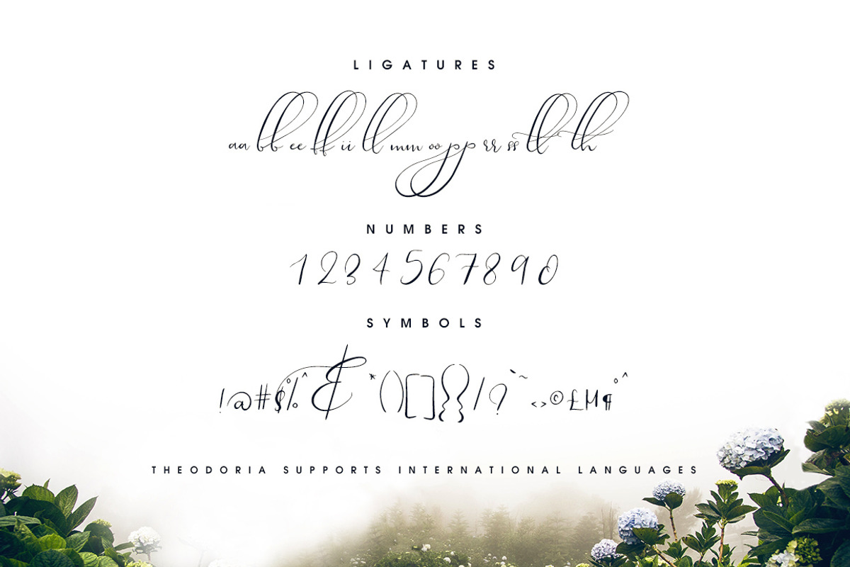 Theodoria Script Font, a Script Font by Creativeqube Design (Photo 16 of 16)