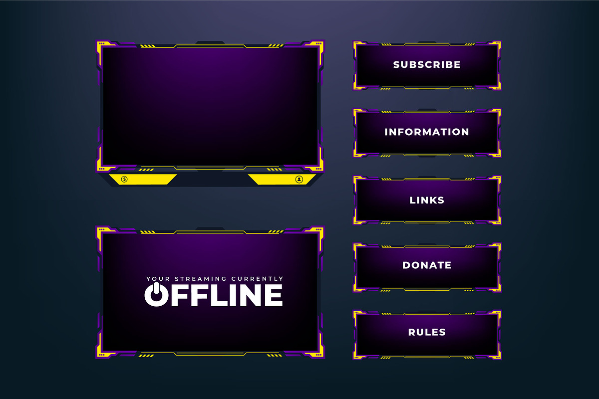 Live streaming overlay screen panel, a Templates & Theme by Iftikhar Alam