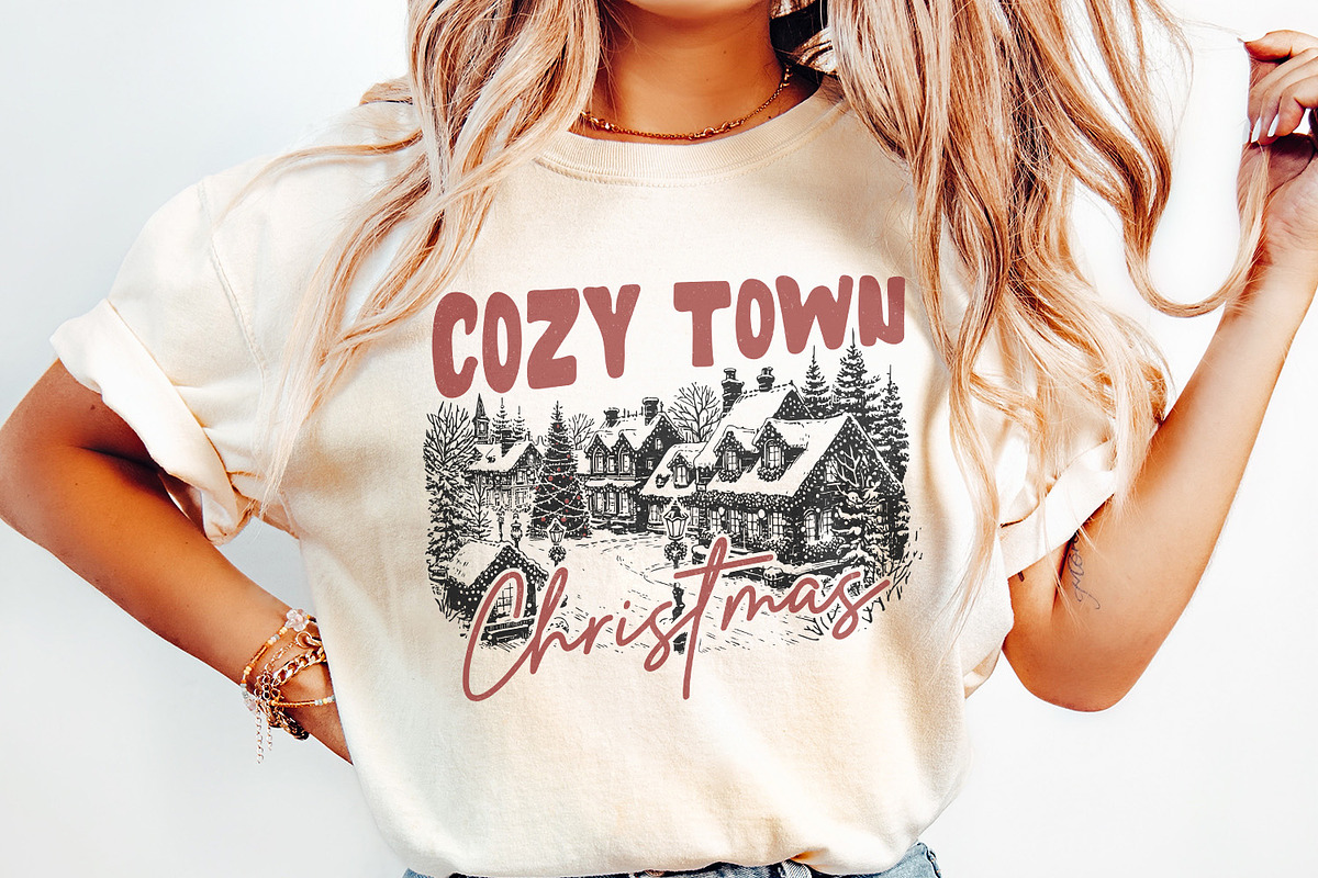 Cozy Town Christmas PNG, Retro, an Illustration by SharpMarketplace (Photo 3 of 9)