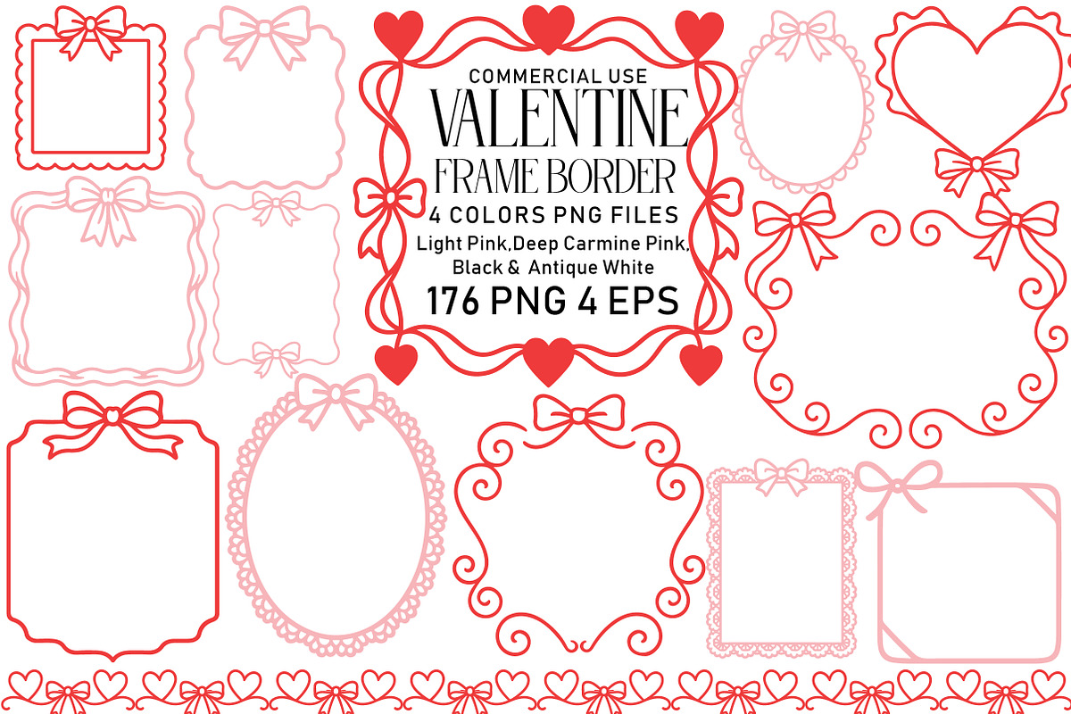 Coquette Valentine Frame Border Clip, an Illustration by Daily.Designs (Photo 1 of 6)