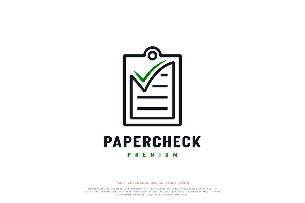 paper check logo design illustration, a Branding & Logo Template by vexper
