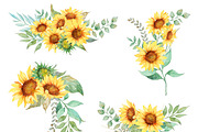 Watercolor Sunflowers Bouquets, an Object Illustration by ArtbyHien (Thumbnail 4 of 5)