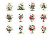 Whimsical spring daisy flower clipar, an Illustration by SinaCreation (Thumbnail 2 of 11)