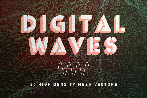 VECTOR+PNG | DIGITAL WAVES preview 6