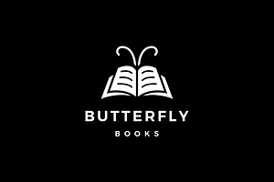 Butterfly Books Logo Vector Icon