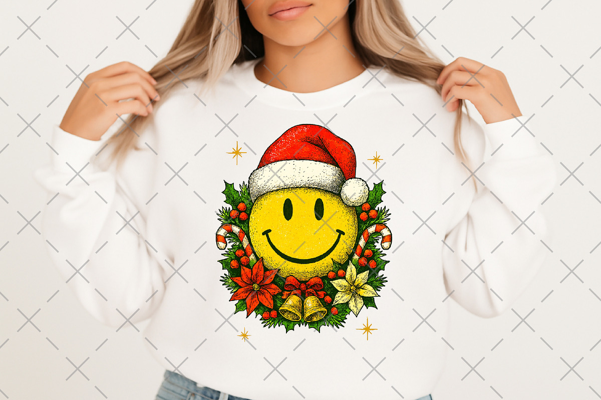 Christmas Smiley Face PNG, an Illustration by Craft Nest (Photo 2 of 6)