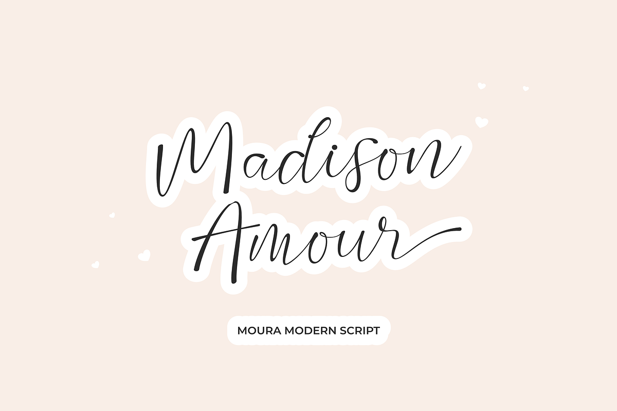 Moura - Modern Script, a Script Font by Flawless And Co (Photo 1 of 16)