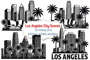 Los Angeles Wall art Skyline, an Empty State Illustration by AlexZeL