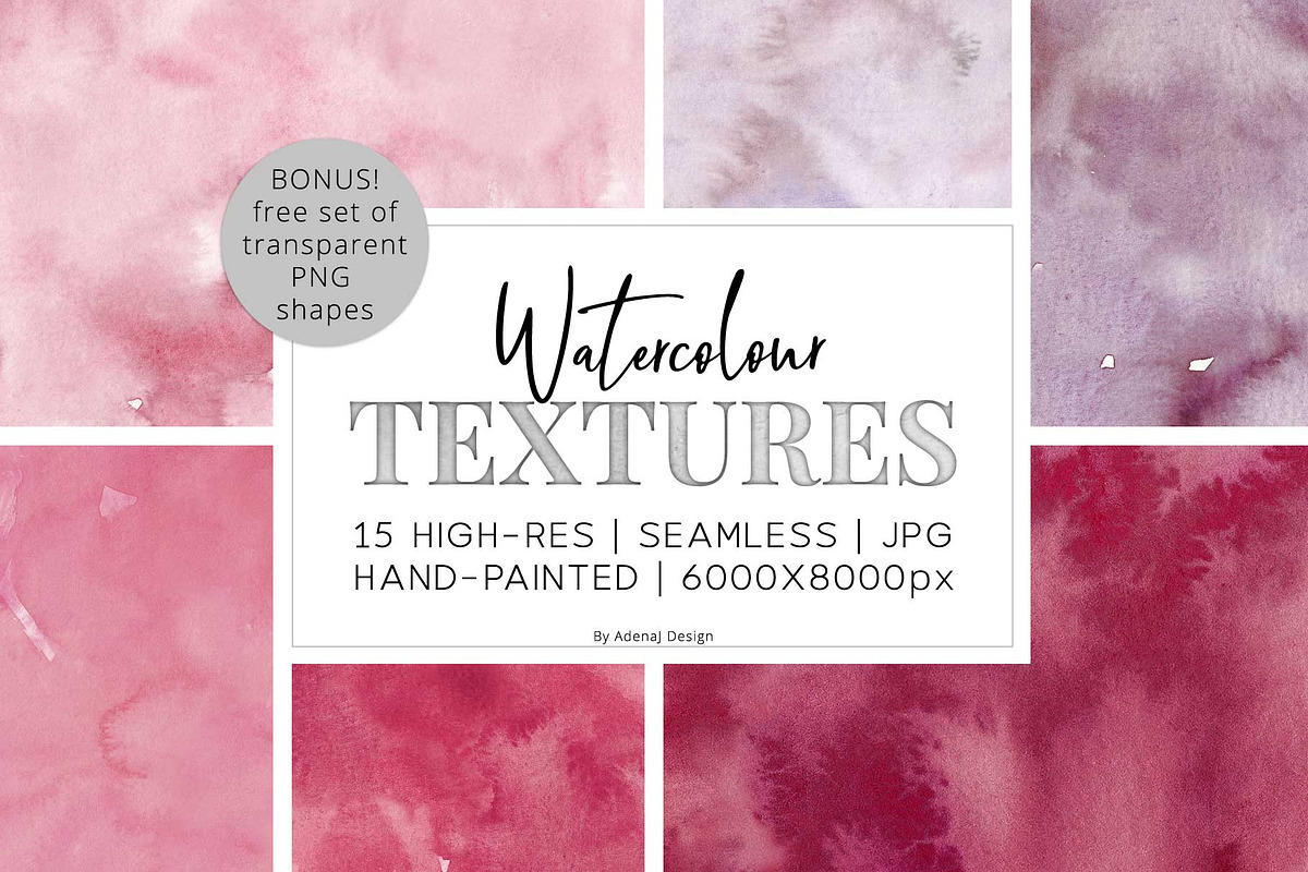 15 Huge Seamless Watercolor Textures, a Texture Graphic by AdenaJ (Photo 1 of 14)