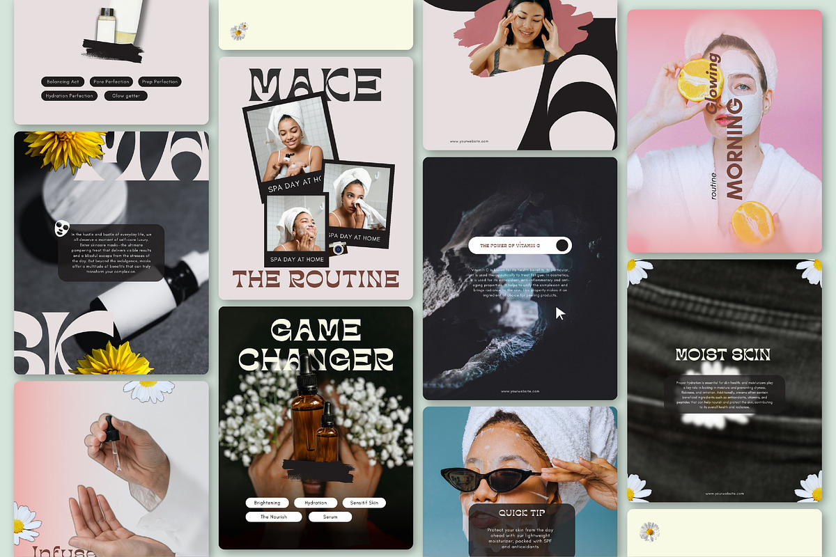 Skincare // Health Social Media Kit, a Social Media Template by SecondBrain Store (Photo 3 of 8)