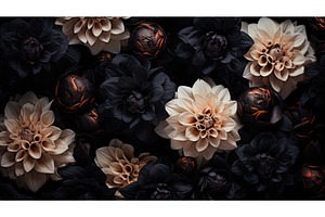 dark black flower background ai, a Nature Photo by pikepicture